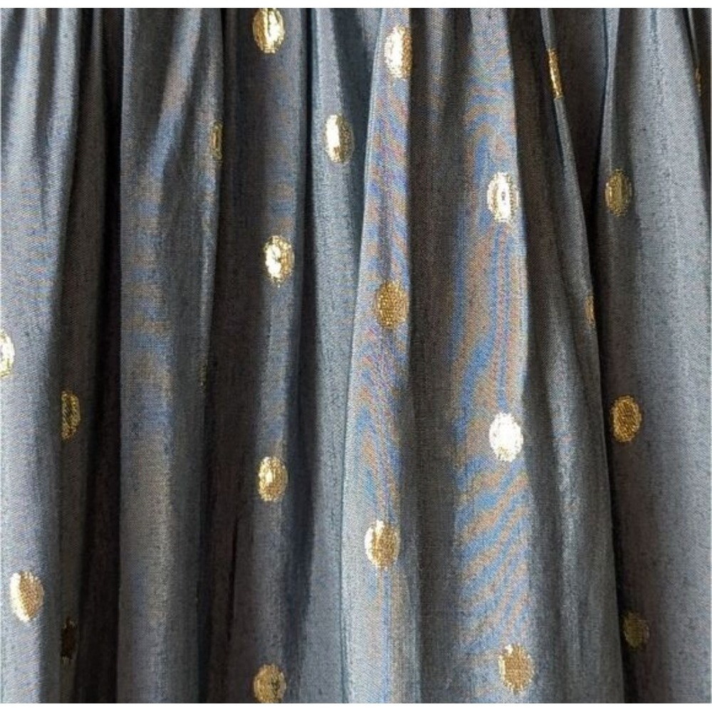 Anthropologie Stormy Blue‎ Tiered Maxi Dress Metallic Dot Napoli Size M - Picture 15 of 15